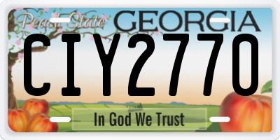 GA license plate CIY2770