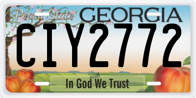 GA license plate CIY2772