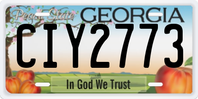 GA license plate CIY2773