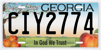 GA license plate CIY2774