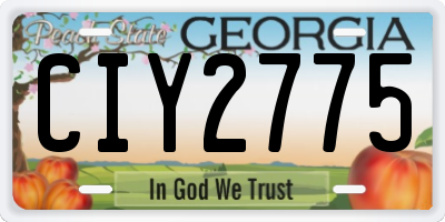 GA license plate CIY2775