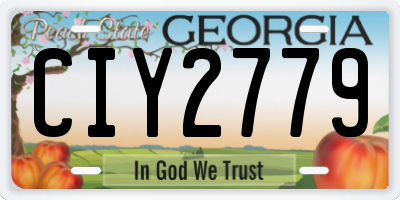 GA license plate CIY2779