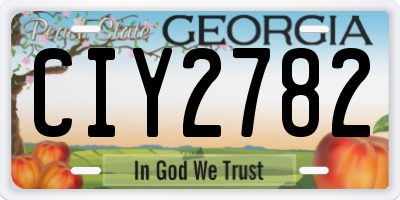 GA license plate CIY2782
