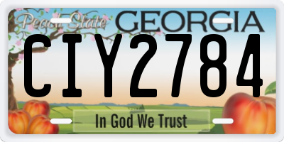 GA license plate CIY2784