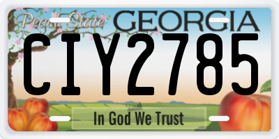 GA license plate CIY2785