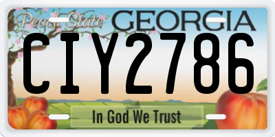 GA license plate CIY2786