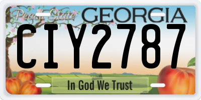 GA license plate CIY2787