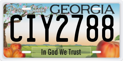 GA license plate CIY2788