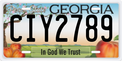 GA license plate CIY2789