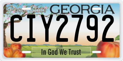 GA license plate CIY2792