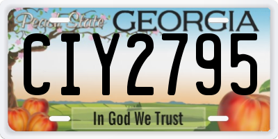 GA license plate CIY2795