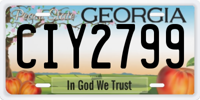 GA license plate CIY2799