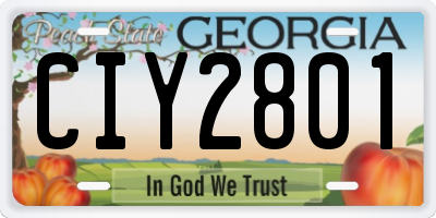 GA license plate CIY2801