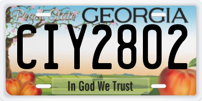 GA license plate CIY2802