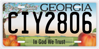 GA license plate CIY2806