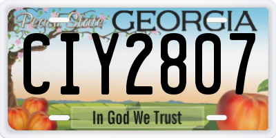 GA license plate CIY2807