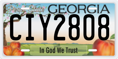 GA license plate CIY2808