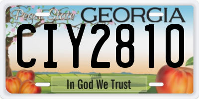 GA license plate CIY2810