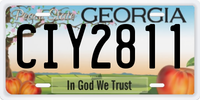 GA license plate CIY2811