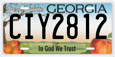 GA license plate CIY2812