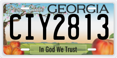 GA license plate CIY2813