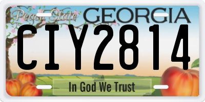 GA license plate CIY2814