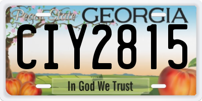 GA license plate CIY2815