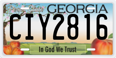 GA license plate CIY2816