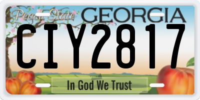 GA license plate CIY2817