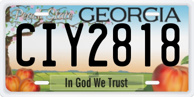GA license plate CIY2818