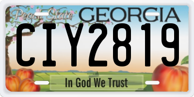 GA license plate CIY2819