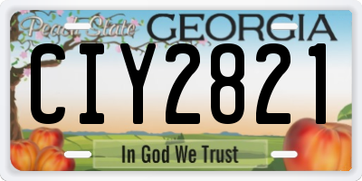 GA license plate CIY2821