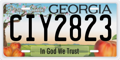 GA license plate CIY2823