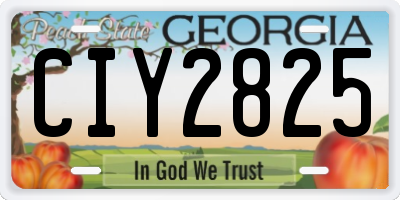 GA license plate CIY2825