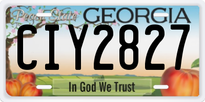 GA license plate CIY2827