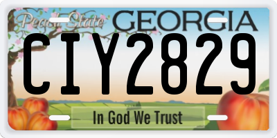 GA license plate CIY2829