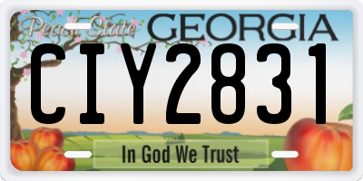 GA license plate CIY2831