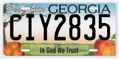 GA license plate CIY2835
