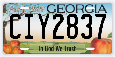 GA license plate CIY2837