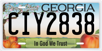 GA license plate CIY2838