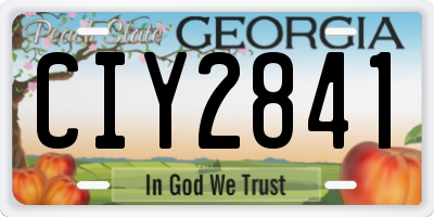 GA license plate CIY2841
