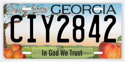 GA license plate CIY2842