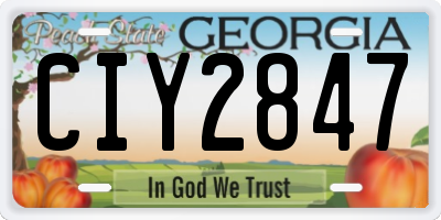 GA license plate CIY2847