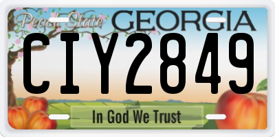 GA license plate CIY2849