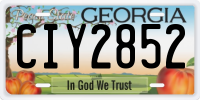 GA license plate CIY2852