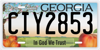 GA license plate CIY2853