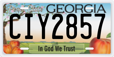 GA license plate CIY2857
