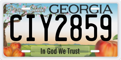GA license plate CIY2859