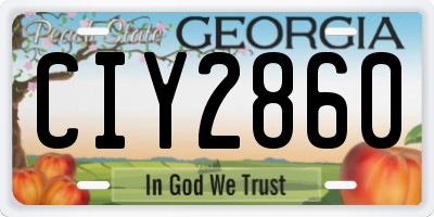 GA license plate CIY2860