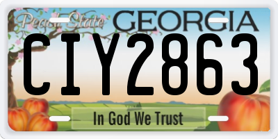 GA license plate CIY2863